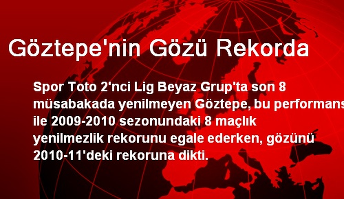 Göztepe\'nin Gözü Rekorda