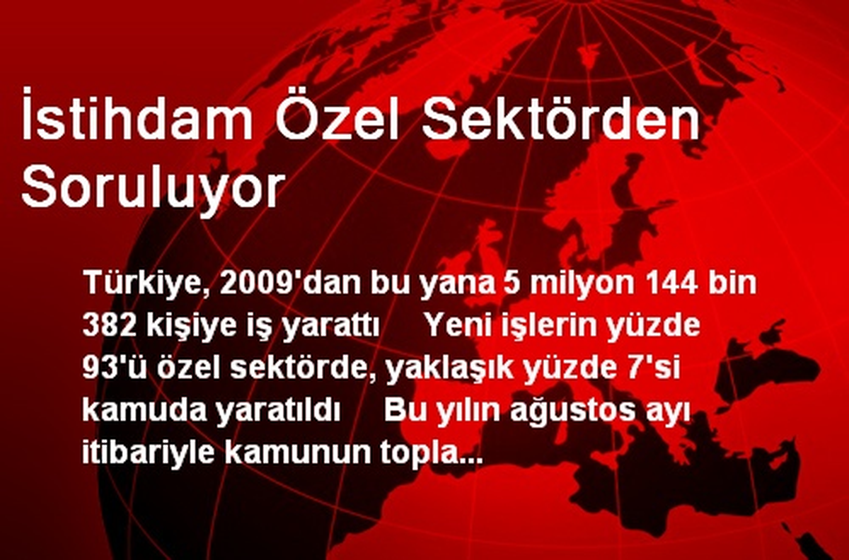 İstihdam Özel Sektörden Soruluyor