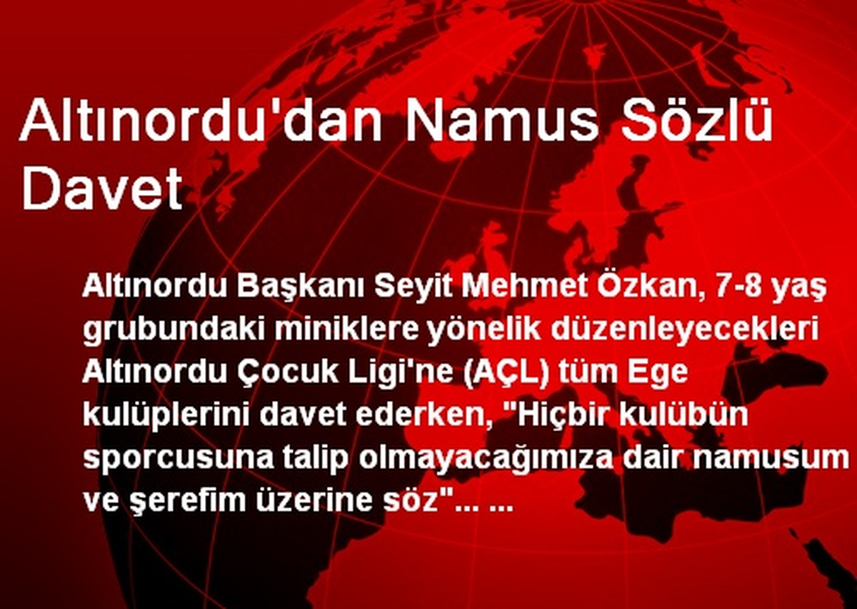 Altınordu\'dan Namus Sözlü Davet