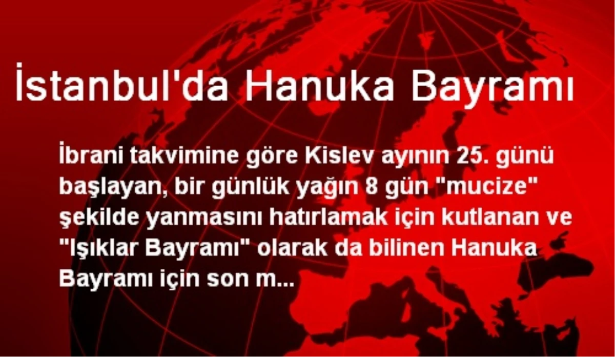 İstanbul\'da Hanuka Bayramı