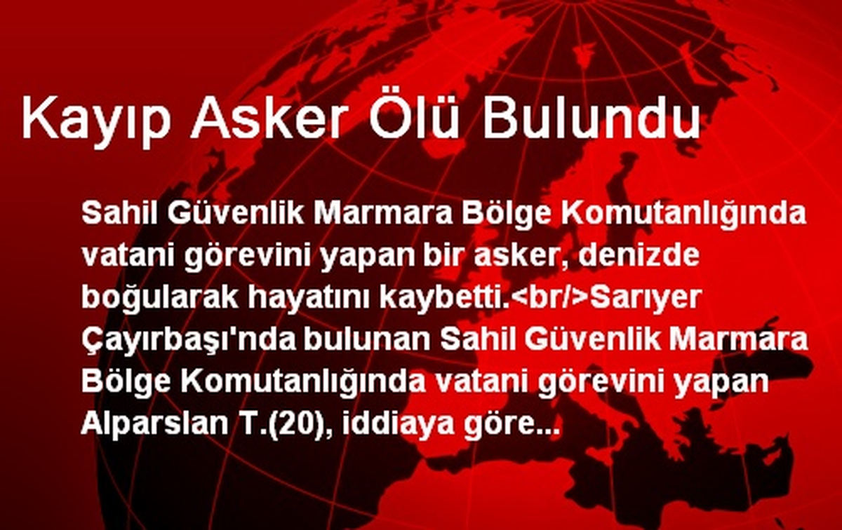 Kayıp Asker Ölü Bulundu