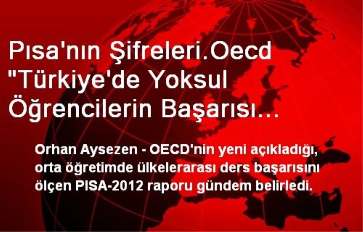 Pısa\'nın Şifreleri.Oecd "Türkiye\'de Yoksul Öğrencilerin Başarısı Arttı" Derken Dershaneleri mi...
