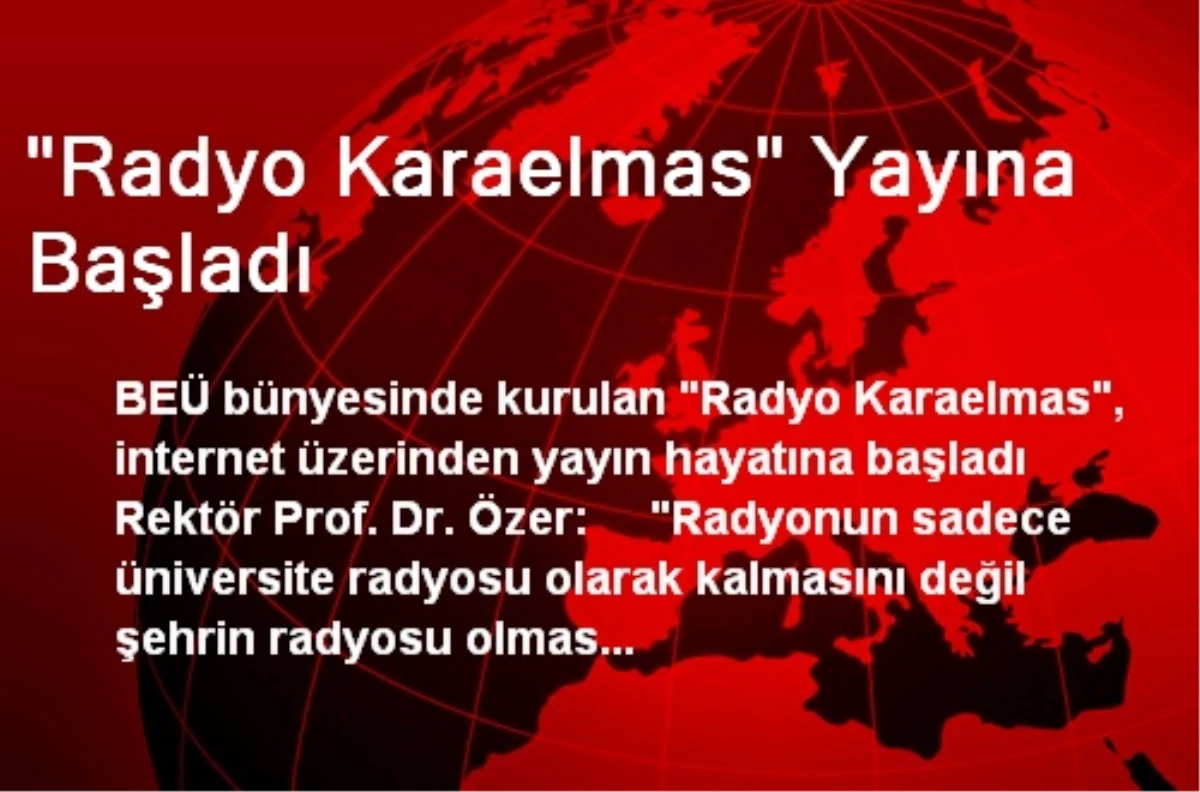 "Radyo Karaelmas" Yayına Başladı