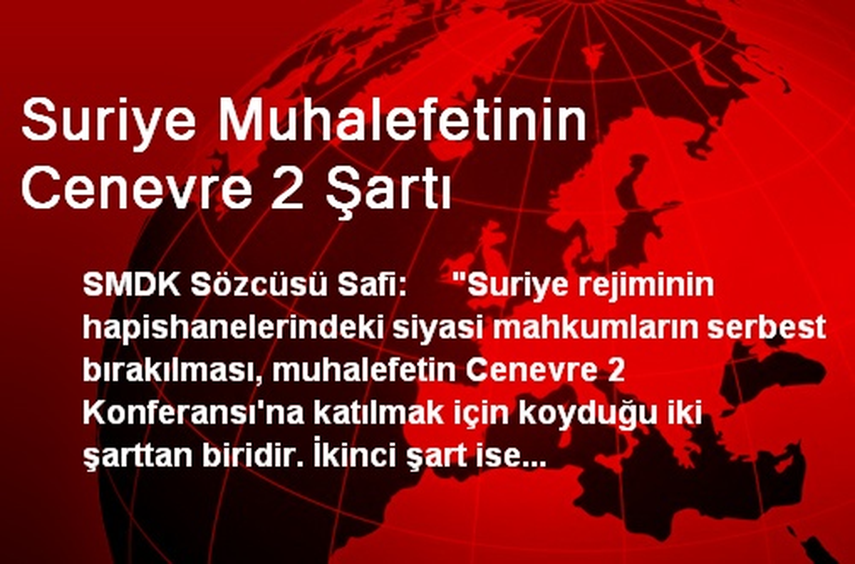 Suriye Muhalefetinin Cenevre 2 Şartı