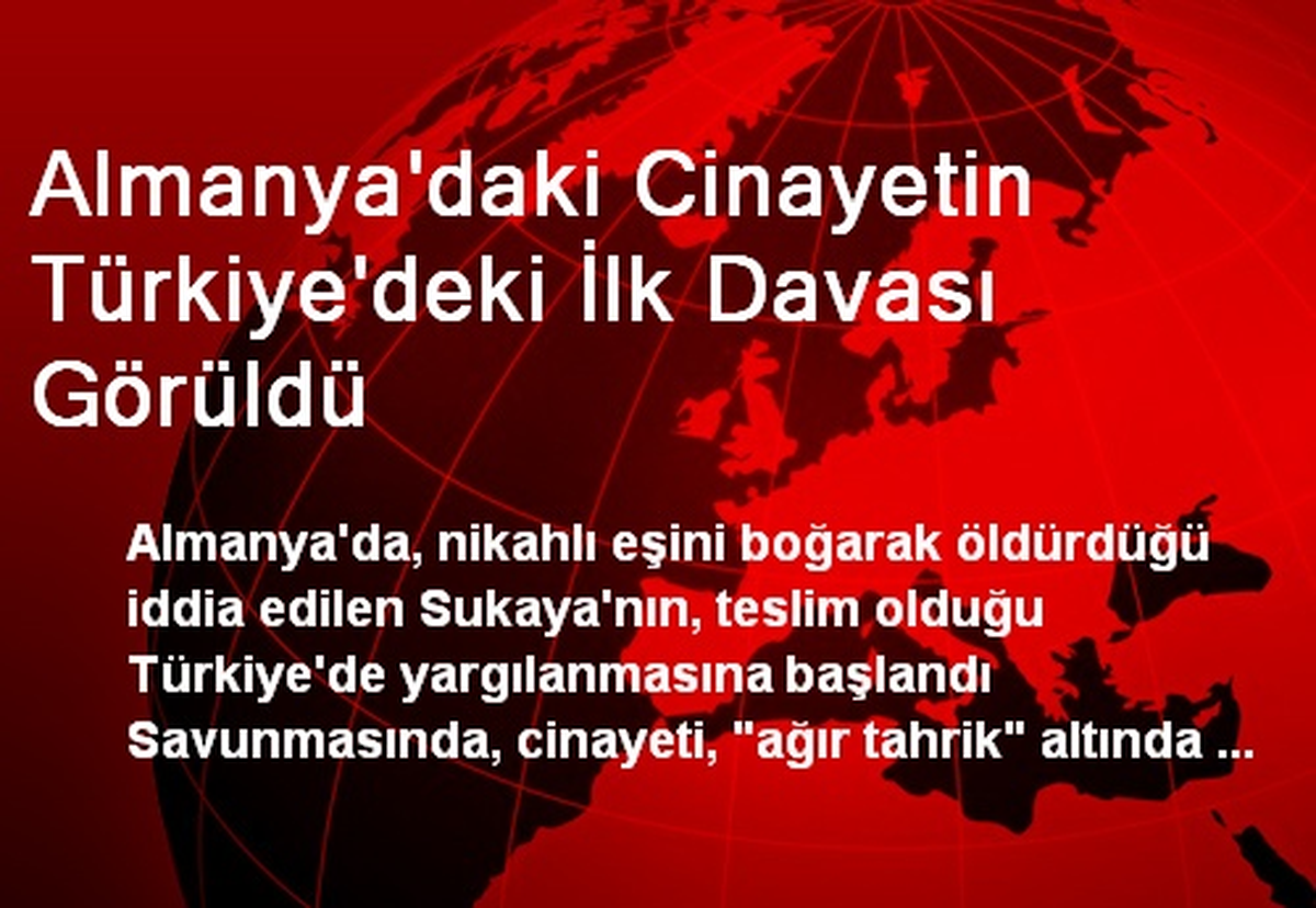 Almanya\'daki Cinayetin Türkiye\'deki İlk Davası Görüldü
