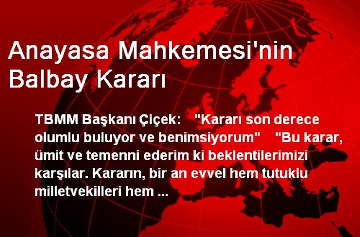 Anayasa Mahkemesi\'nin Balbay Kararı