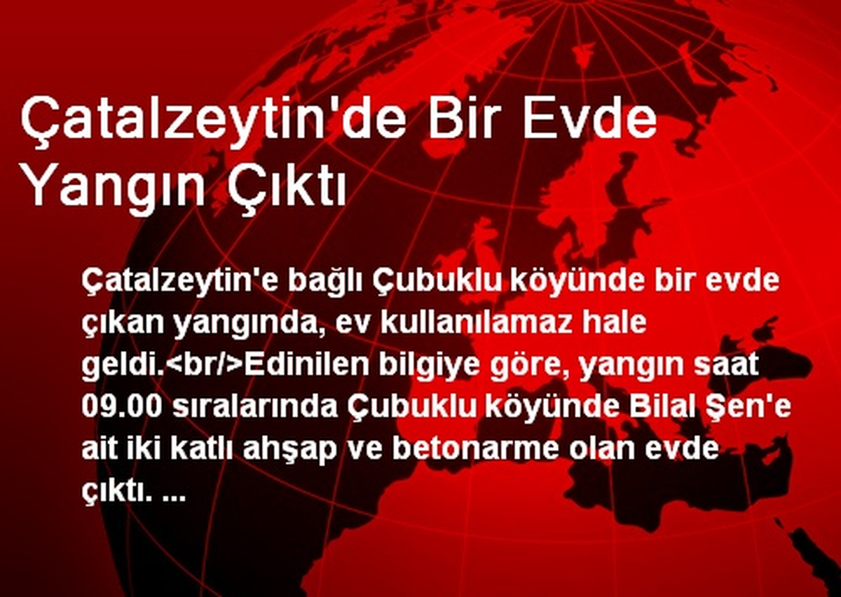 Çatalzeytin\'de Bir Evde Yangın Çıktı