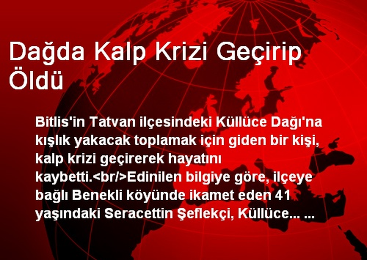 Bitlis\'te Dağda Kalp Krizi Geçirip Öldü