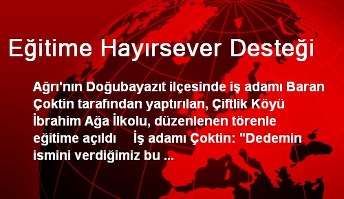 Eğitime Hayırsever Desteği