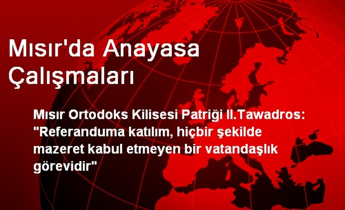Mısır\'da Anayasa Çalışmaları
