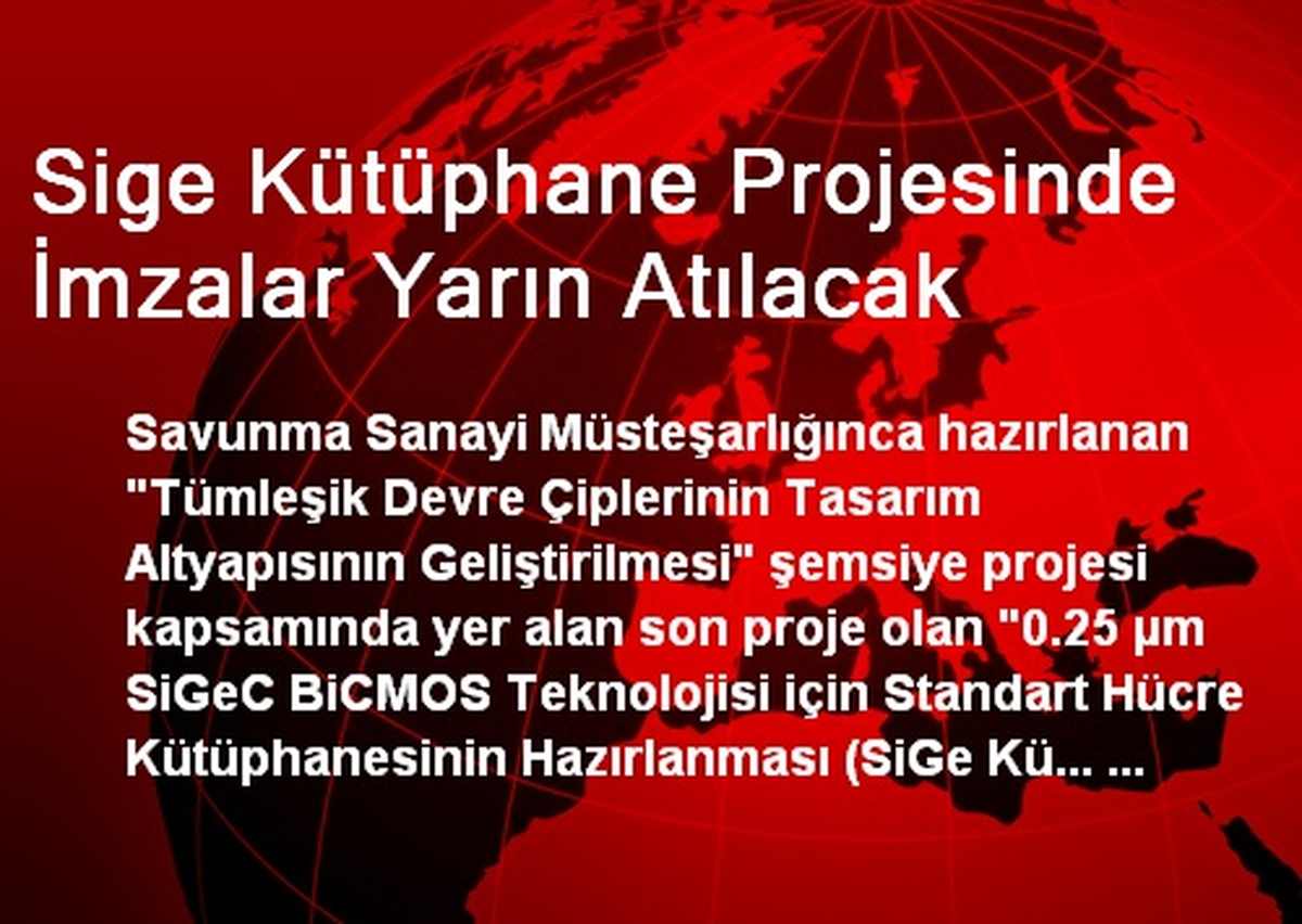 Sige Kütüphane Projesinde İmzalar Yarın Atılacak