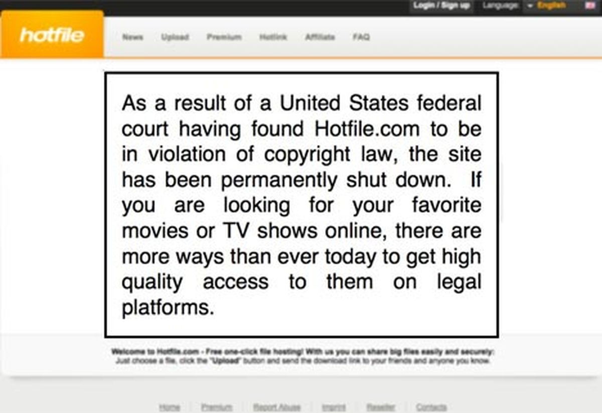 Popüler Dosya Paylaşım Sitelerinden Biri Olan Hotfile.com Kapandı