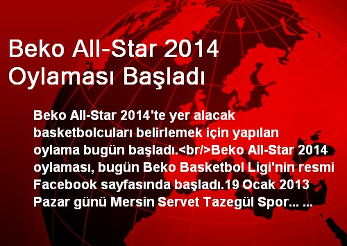 Beko All-Star 2014 Oylaması Başladı