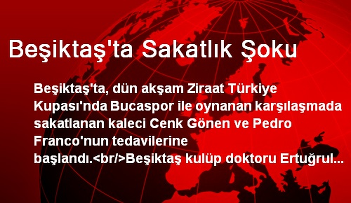 Beşiktaş\'ta Sakatlık Şoku