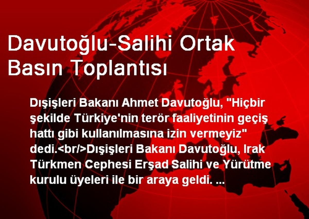 Davutoğlu-Salihi Ortak Basın Toplantısı