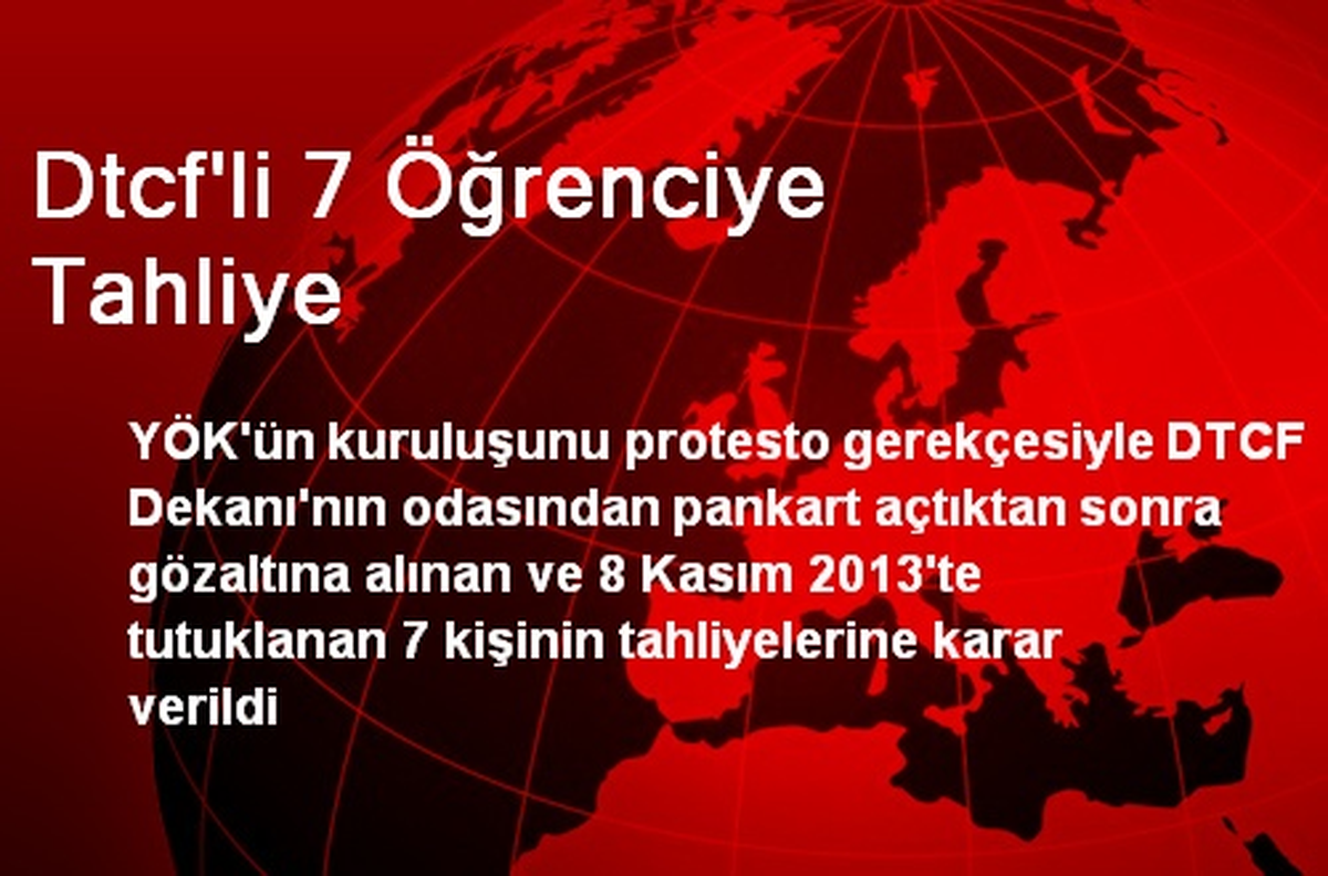 Dtcf\'li 7 Öğrenciye Tahliye
