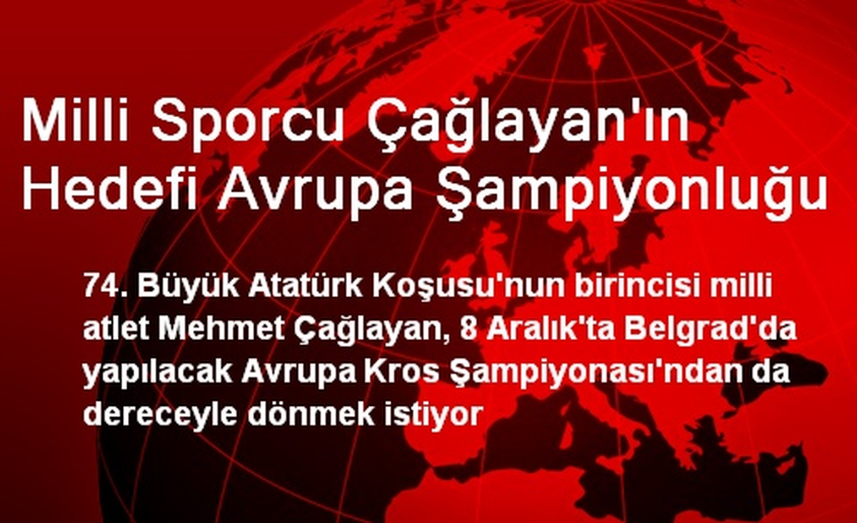 Milli Sporcu Çağlayan\'ın Hedefi Avrupa Şampiyonluğu