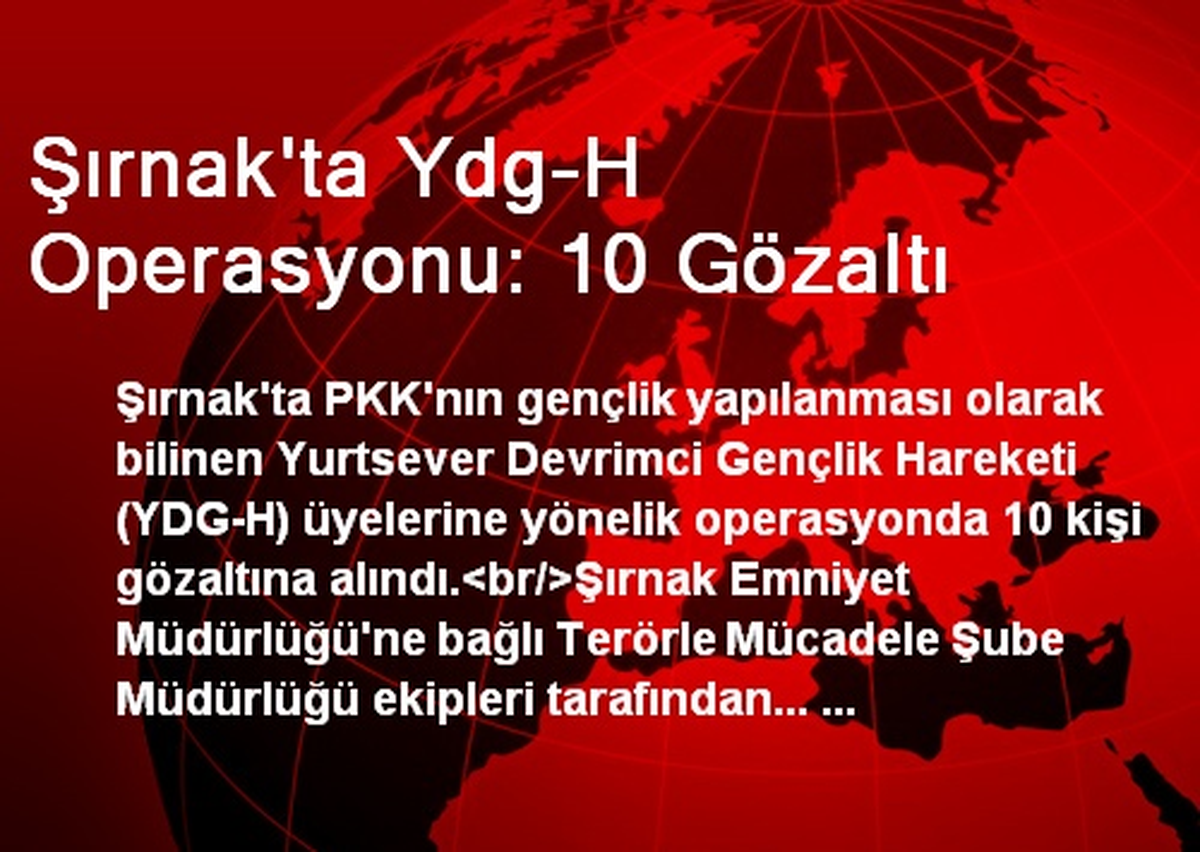 Şırnak\'ta Ydg-H Operasyonu: 10 Gözaltı