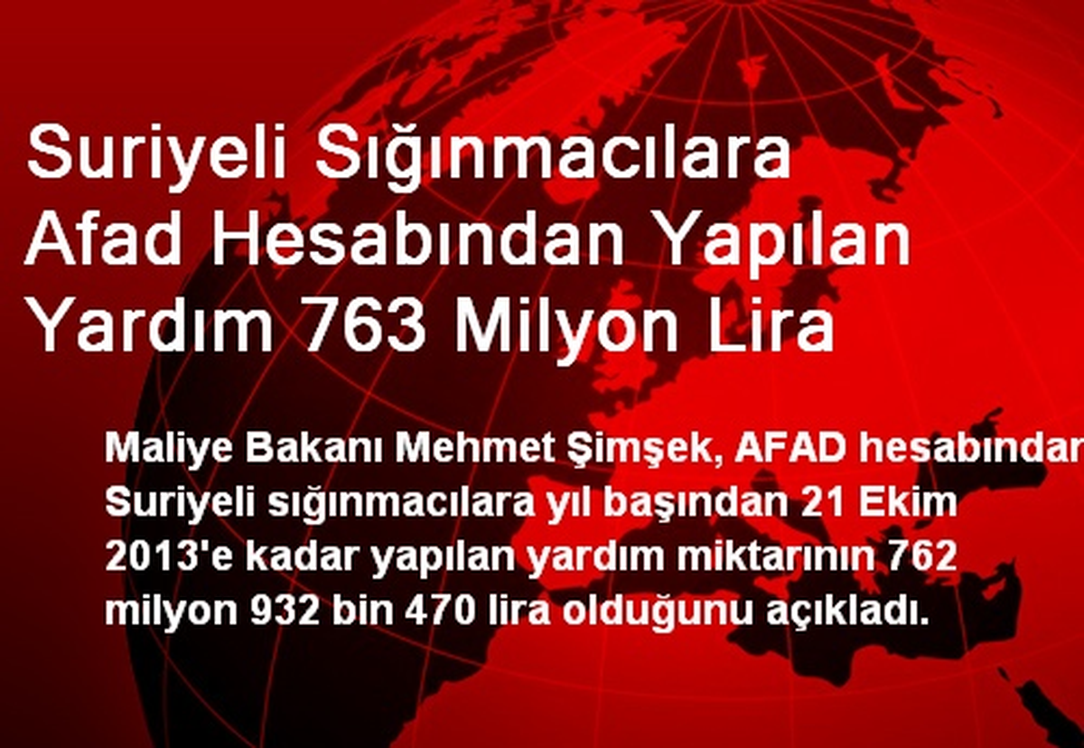 Suriyeli Sığınmacılara Afad Hesabından Yapılan Yardım 763 Milyon Lira