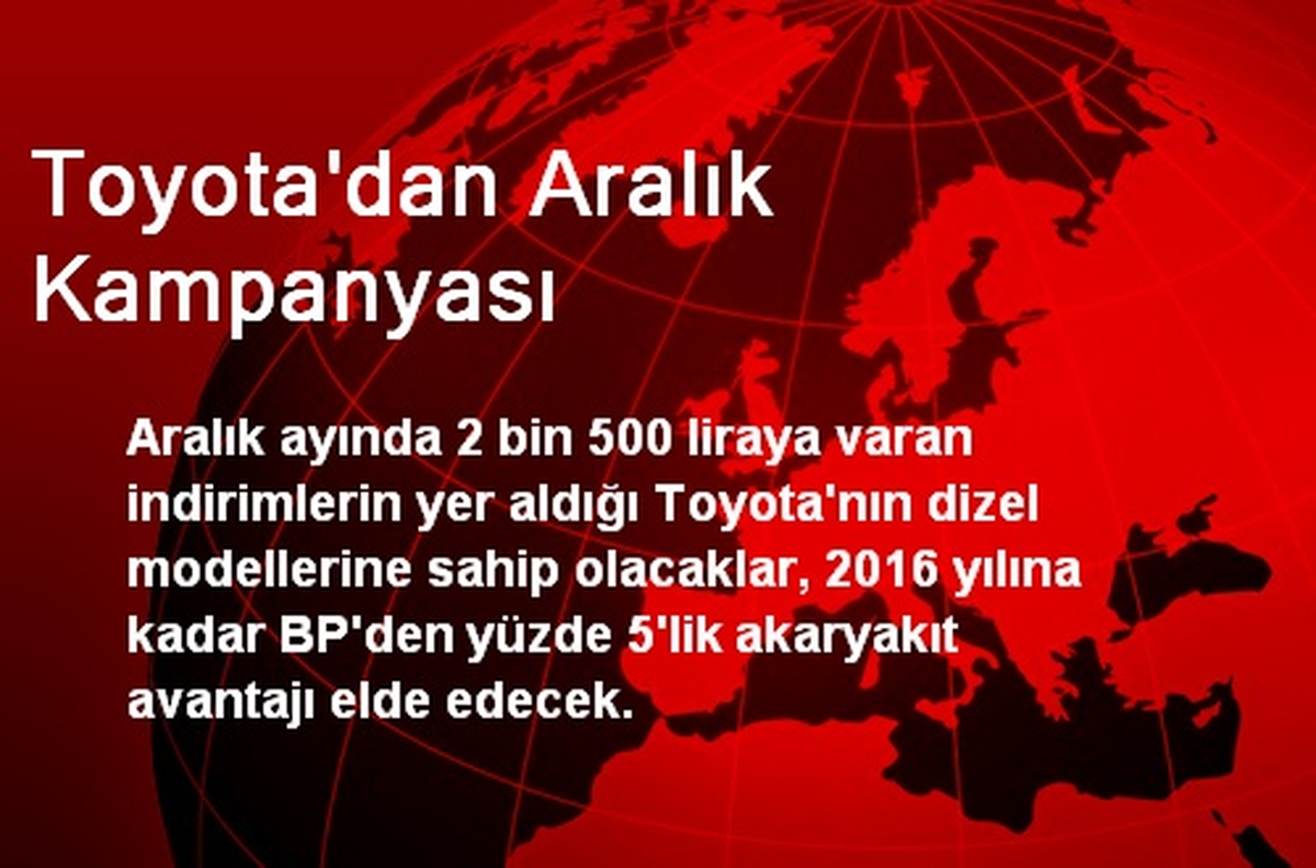 Toyota\'dan Aralık Kampanyası