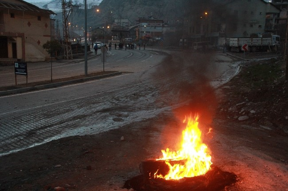 Göstericiler Van-Hakkari Karayolunu Trafiğe Kapattı