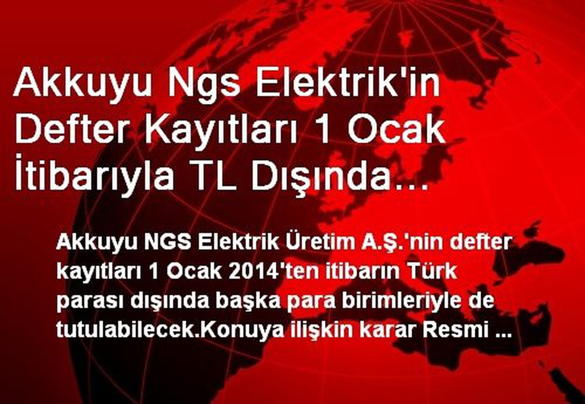 Akkuyu NGS Kayıtları Başka Para Birimleriyle Tutulabilecek