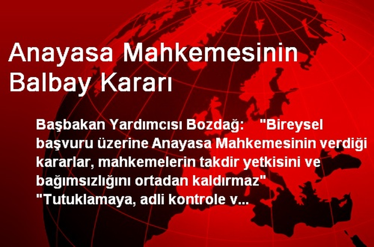 Anayasa Mahkemesinin Balbay Kararı