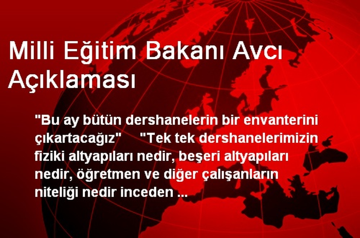 Milli Eğitim Bakanı Avcı Açıklaması
