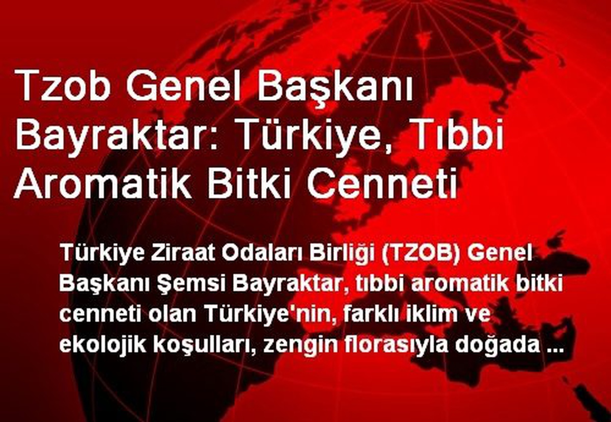 Tzob Genel Başkanı Bayraktar: Türkiye, Tıbbi Aromatik Bitki Cenneti