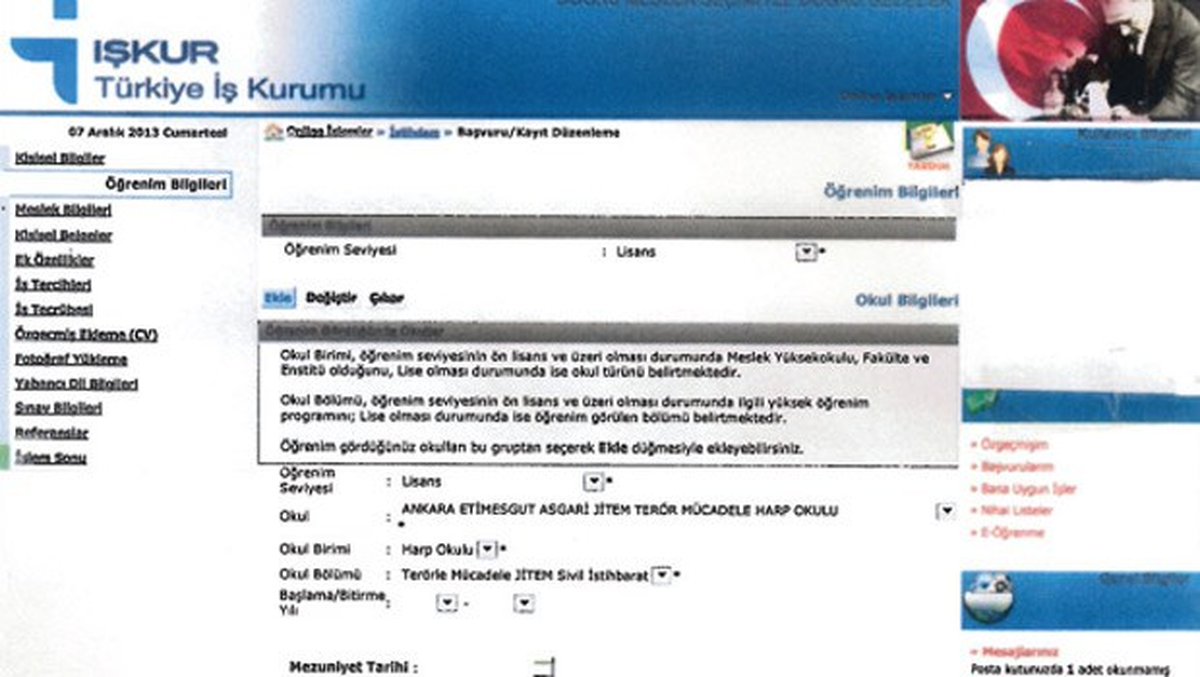 İŞKUR, JİTEM'i Resmen Okul Saydı