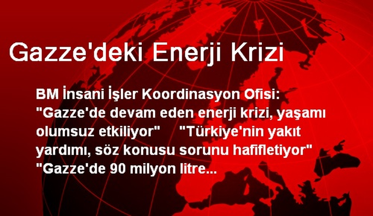 Gazze\'deki Enerji Krizi