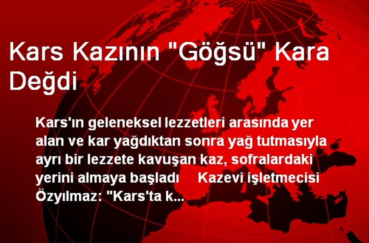 Kars Kazının "Göğsü" Kara Değdi