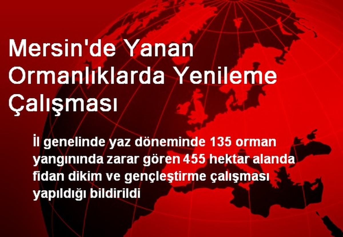 Mersin\'de Yanan Ormanlıklarda Yenileme Çalışması