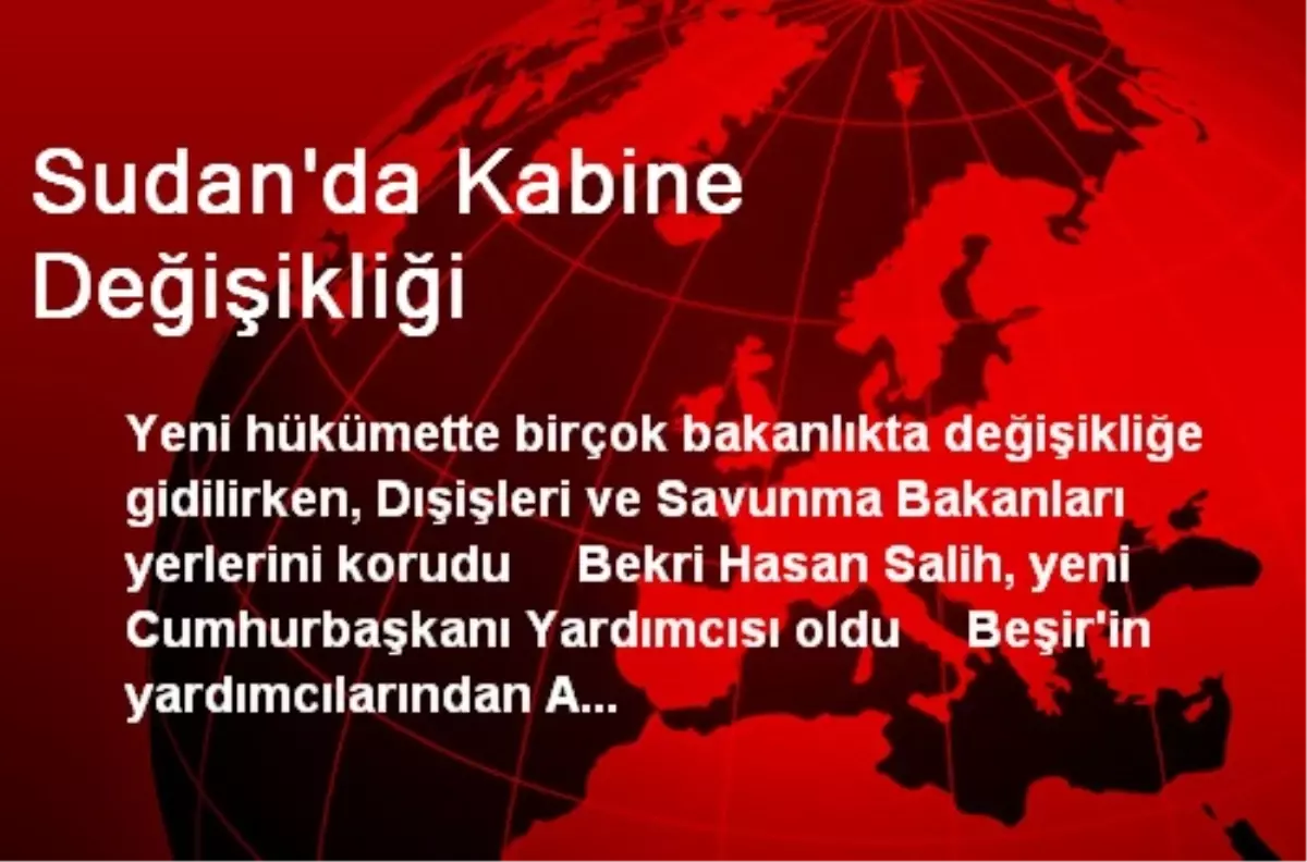 Sudan\'da Kabine Değişikliği