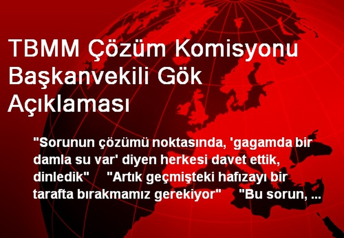 TBMM Çözüm Komisyonu Başkanvekili Gök Açıklaması