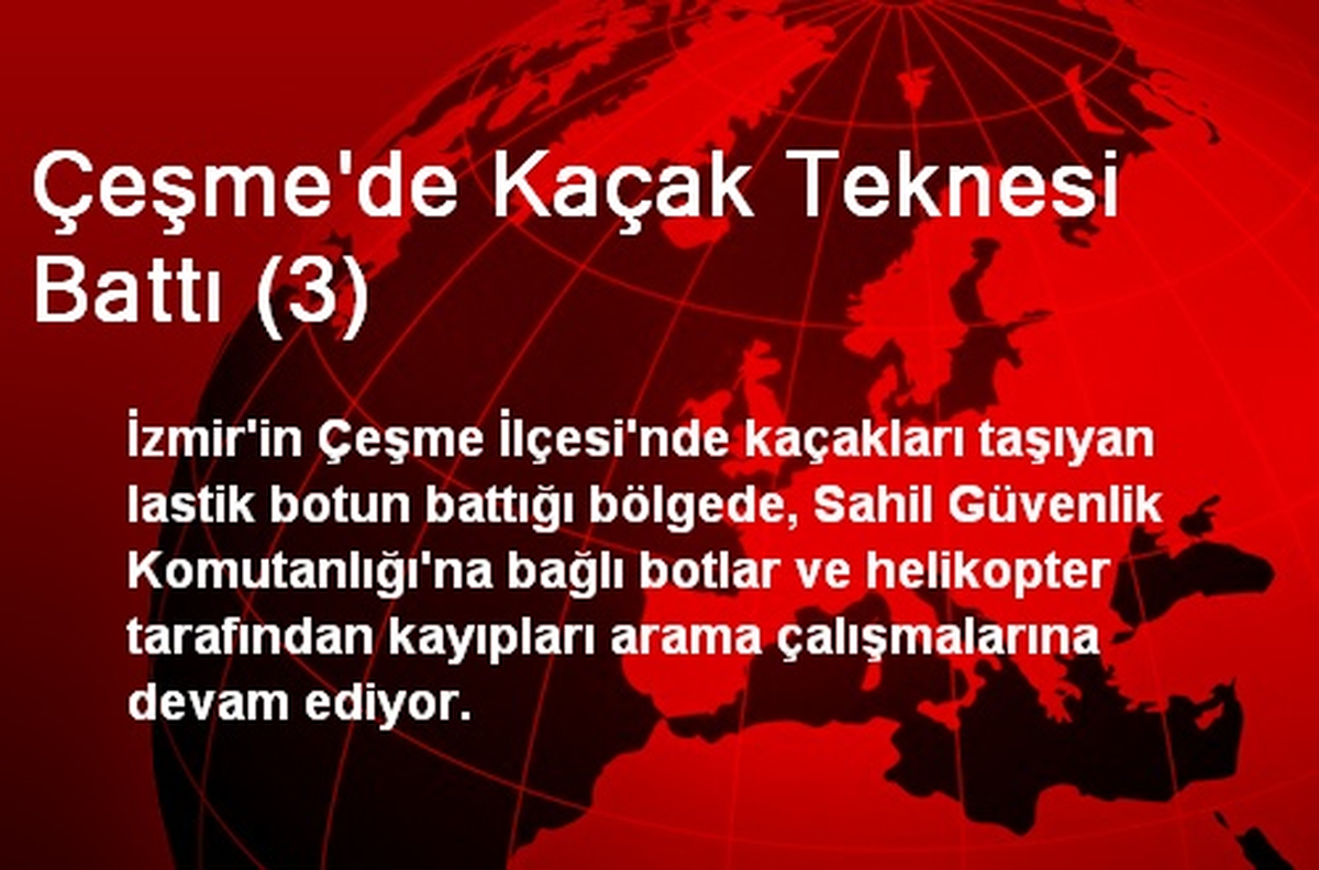 Çeşme\'de Kaçak Teknesi Battı (3)