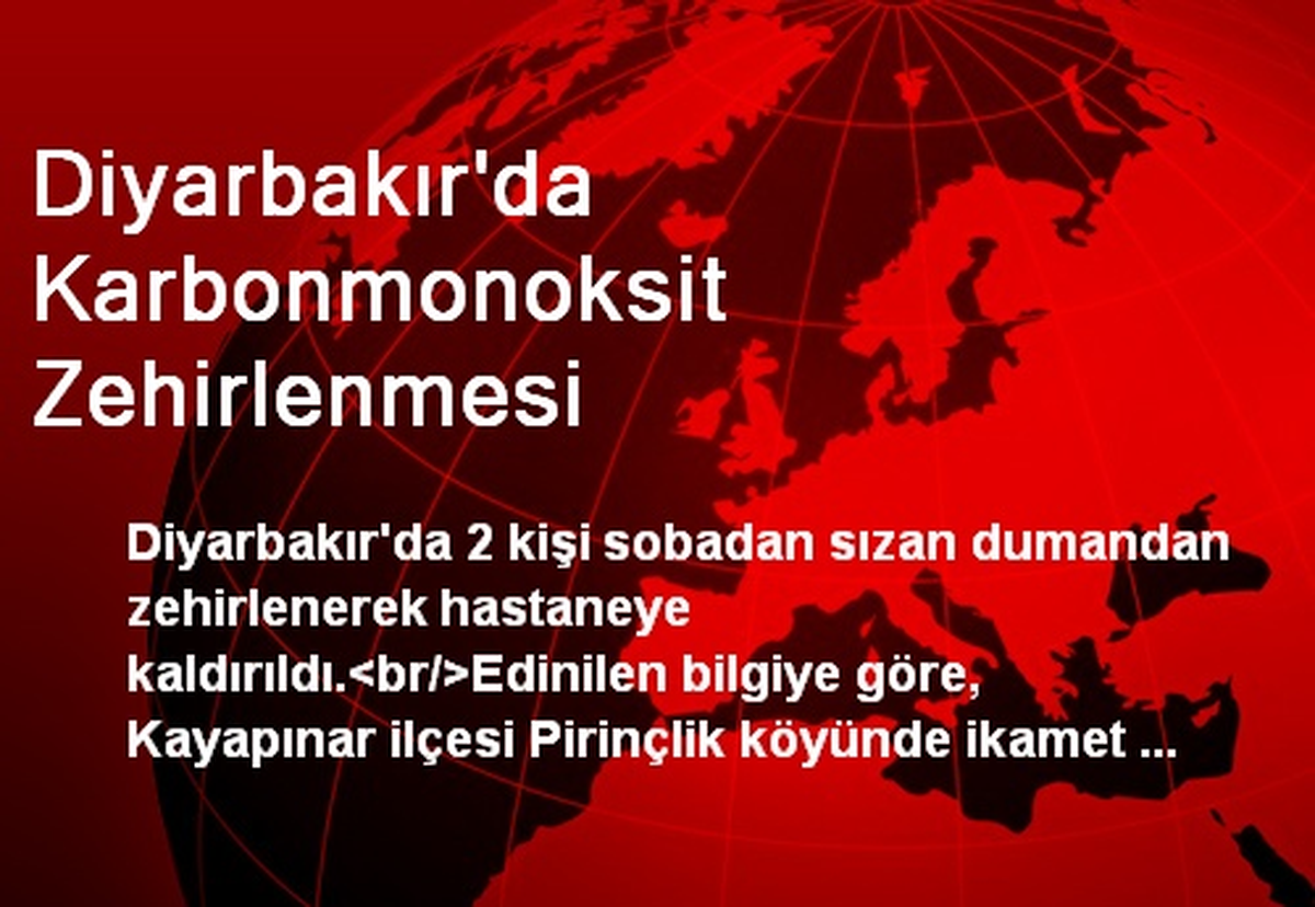 Diyarbakır\'da Karbonmonoksit Zehirlenmesi
