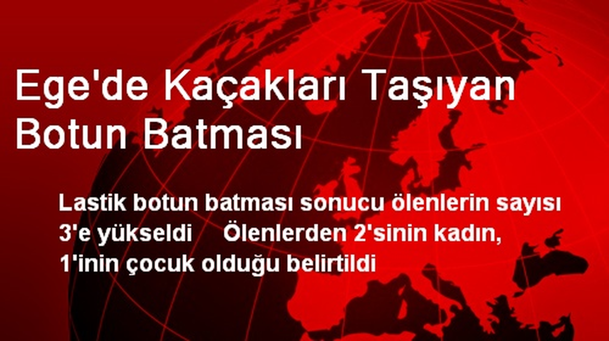Ege\'de Kaçakları Taşıyan Botun Batması