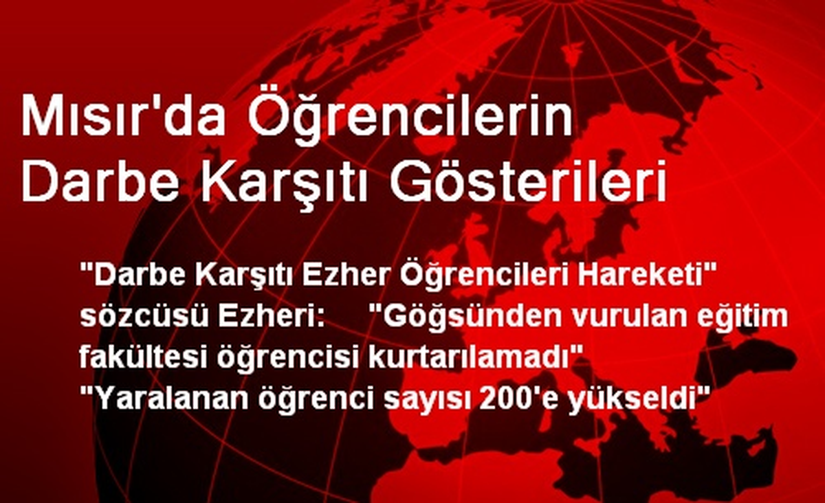 Mısır\'da Yaralanan Öğrenci Sayısı 200\'e Yükseldi