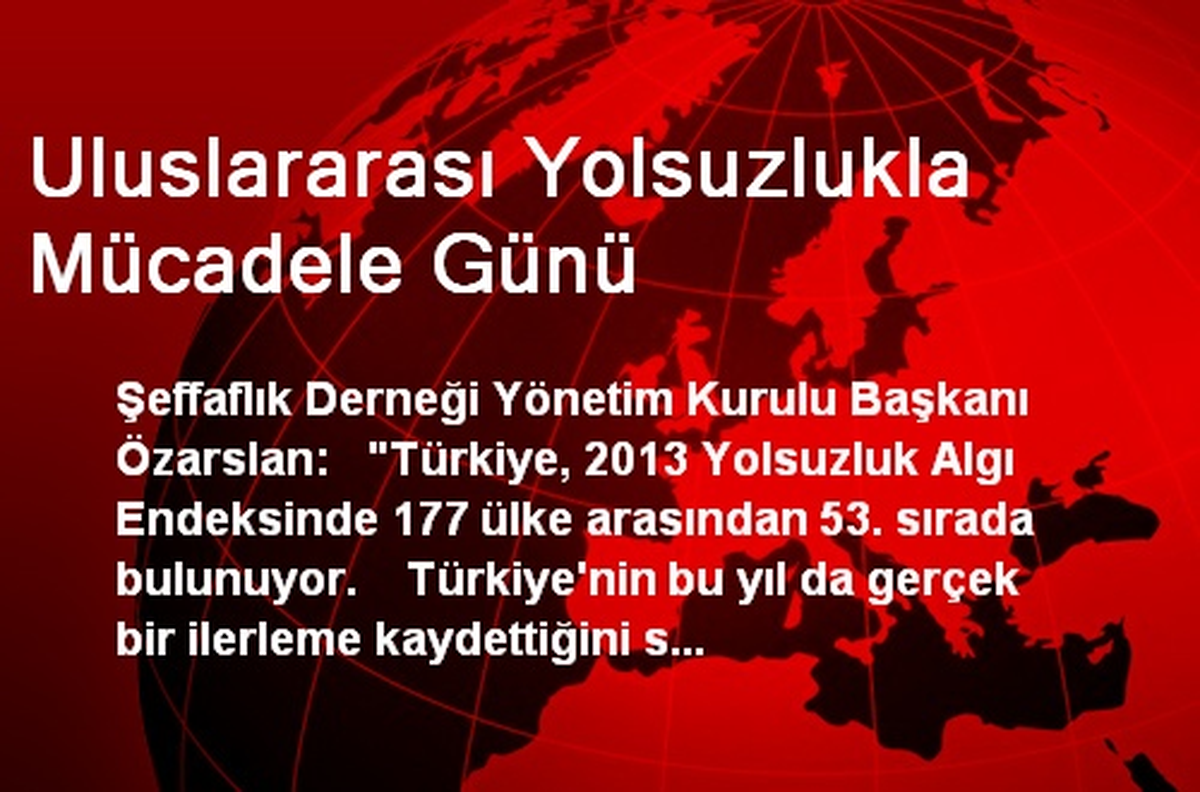 Uluslararası Yolsuzlukla Mücadele Günü