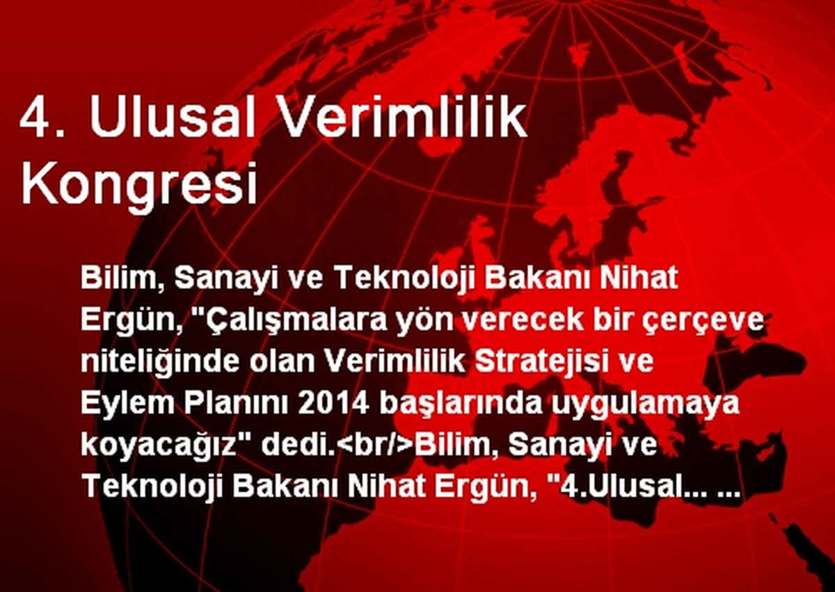 4. Ulusal Verimlilik Kongresi