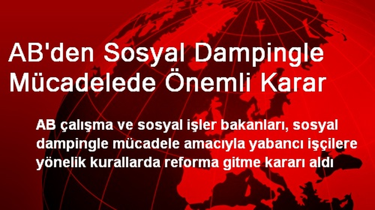 AB\'den Sosyal Dampingle Mücadelede Önemli Karar