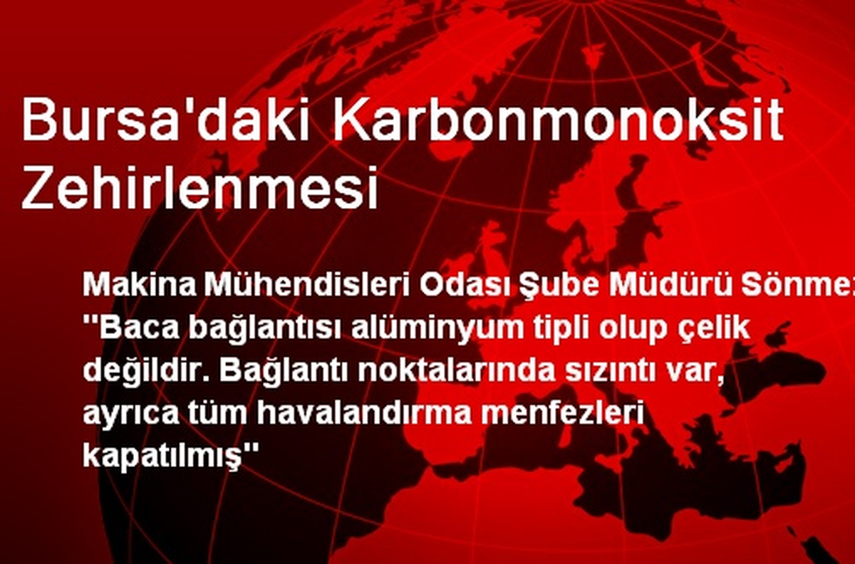 Bursa\'daki Karbonmonoksit Zehirlenmesi
