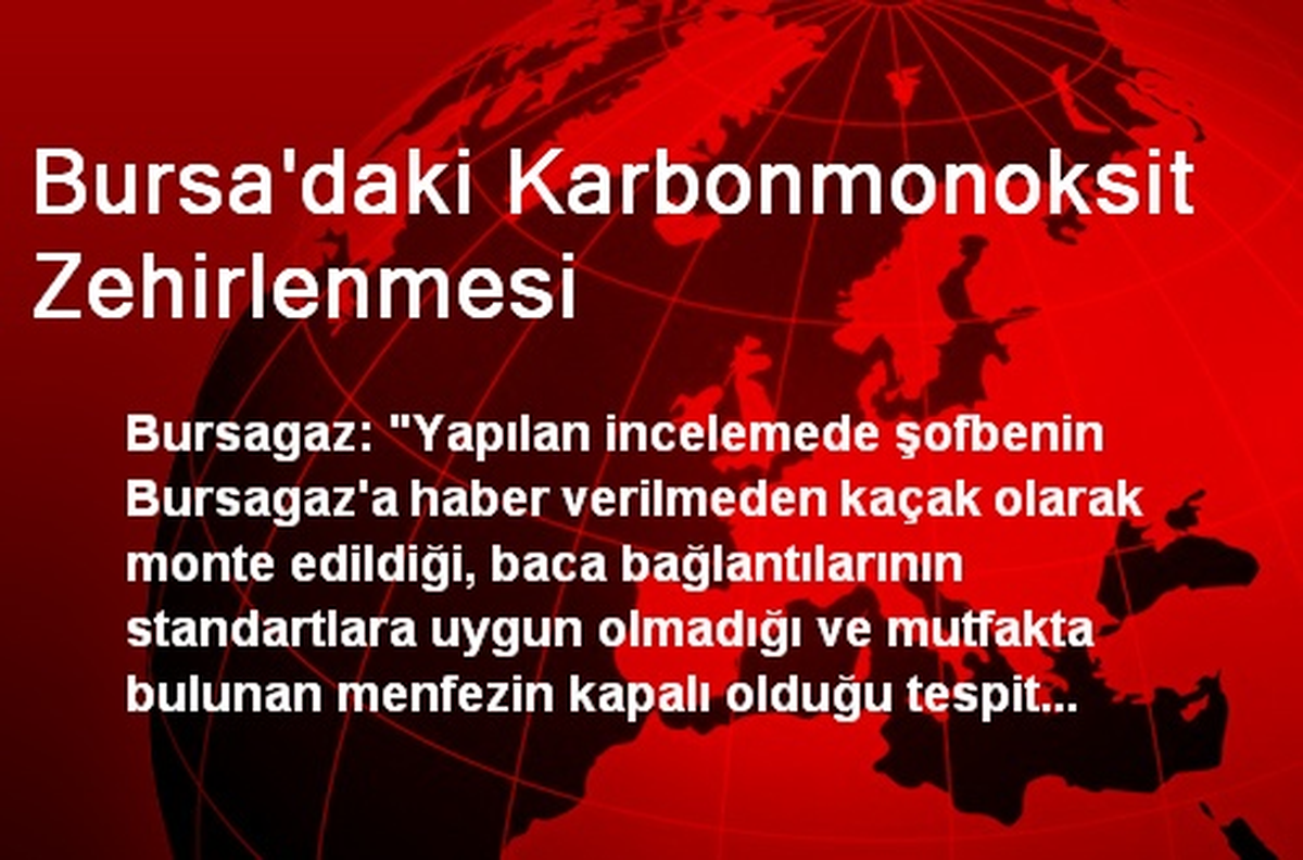 Bursa\'daki Karbonmonoksit Zehirlenmesi