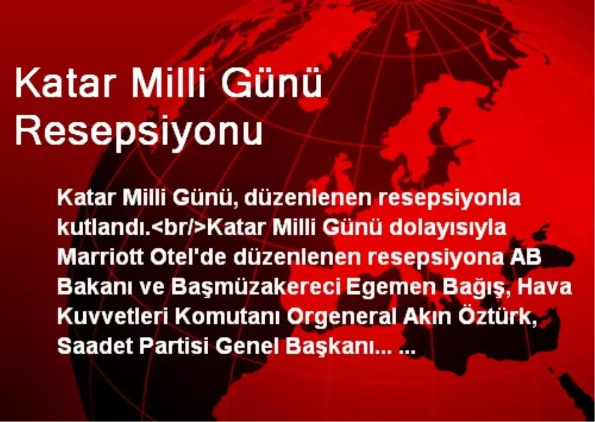 Katar Milli Günü Resepsiyonu