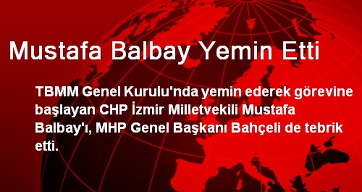 Mustafa Balbay Yemin Etti