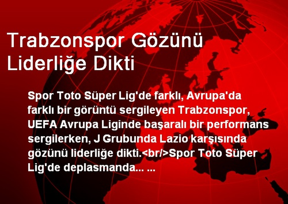 Trabzonspor Gözünü Liderliğe Dikti