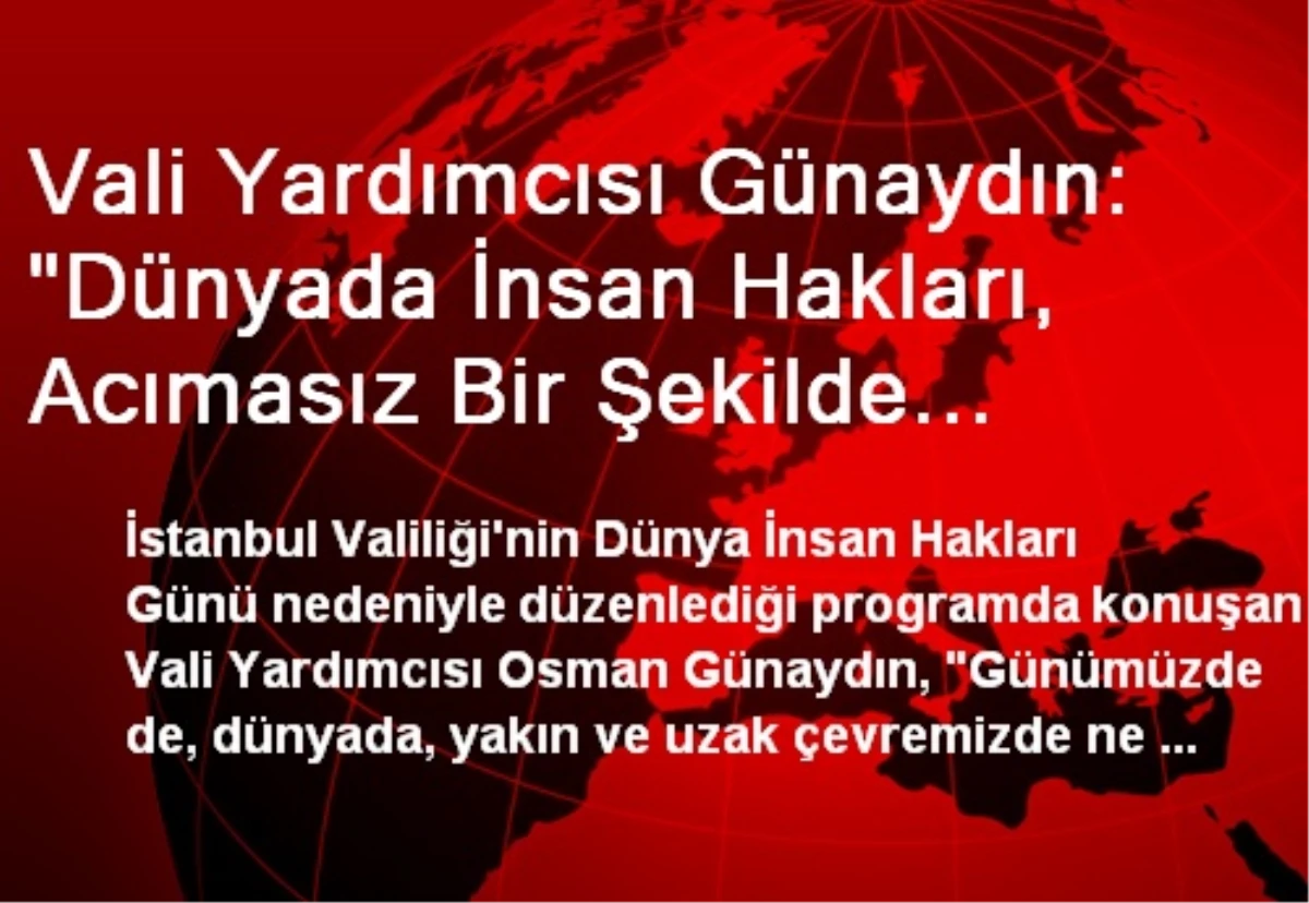 Vali Yardımcısı Günaydın: "Dünyada İnsan Hakları, Acımasız Bir Şekilde Katledilmektedir"