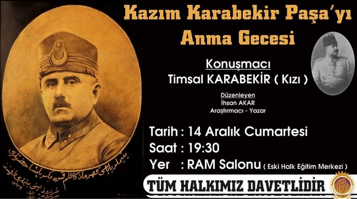 Afyonkarahisar\'da Kazım Karabekir Paşa\'yı Anma Gecesi Düzenlenecek