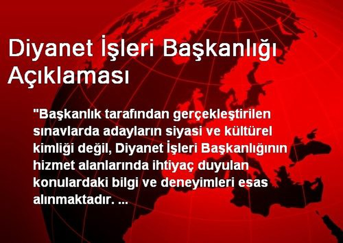 Diyanet İşleri Başkanlığı Açıklaması